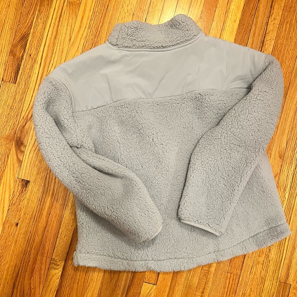 Under Armour Sherpa Pullover Womens Large XL Gray Mock Neck Sweatshirt Fleece - Picture 3 of 3